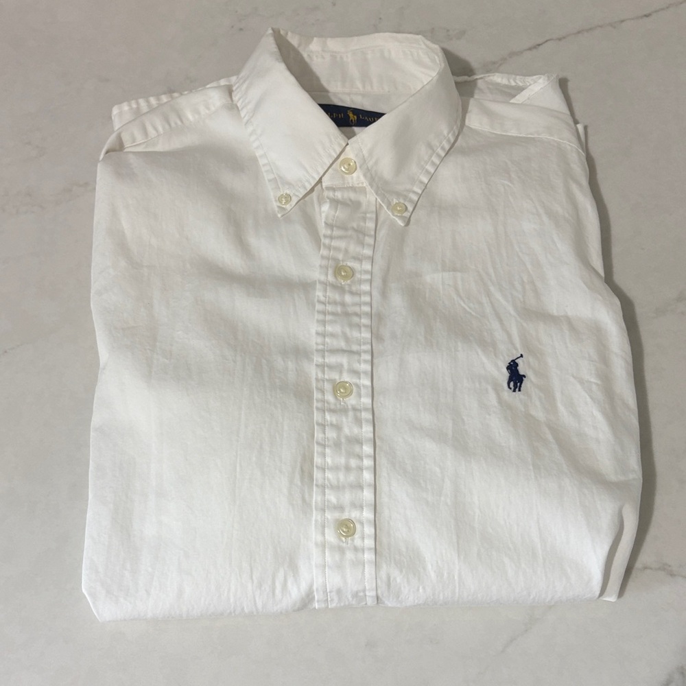 GUC Men’s Ralph Lauren White Long sleeve Button down shirt